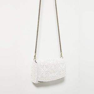 Anthropologie Tonal Beaded Crossbody Bag